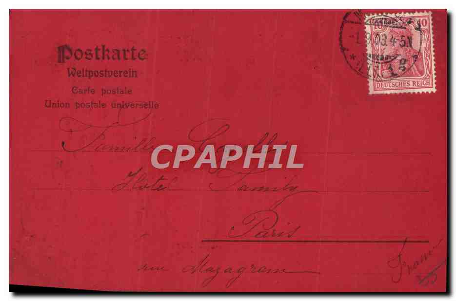 Démon noir — carte postale illustrée — Éditeur Yva Soffier, Imprimerie du Vidal, Contra — Verso