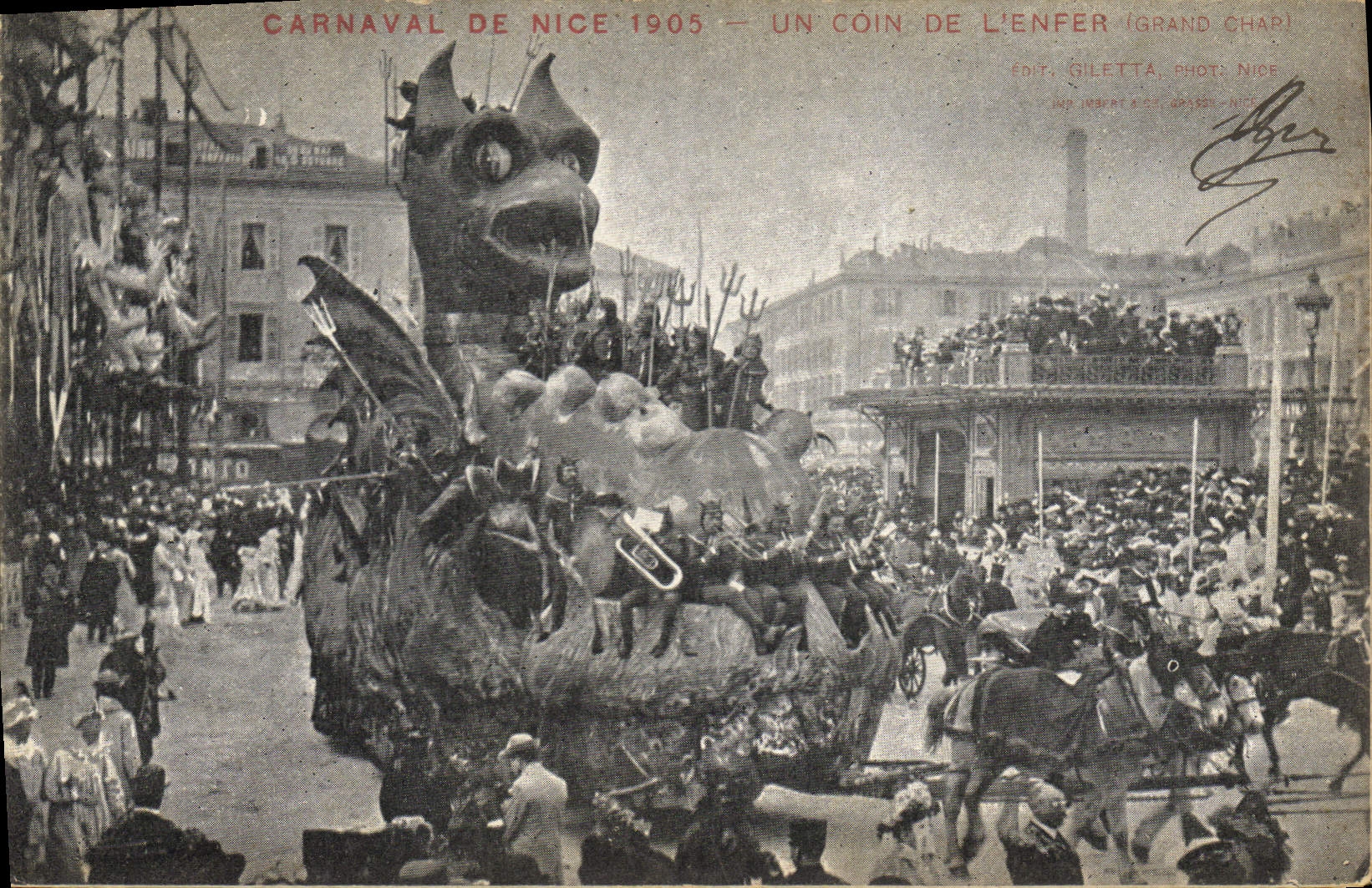 Carnaval de Nice 1905 — Un coin de l'enfer (Grand Chap) — Edit. Giletta, Phot. Nice