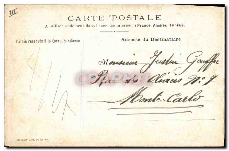 Carnaval de Nice 1905 — Un coin de l'enfer (Grand Chap) — Edit. Giletta, Phot. Nice — Verso