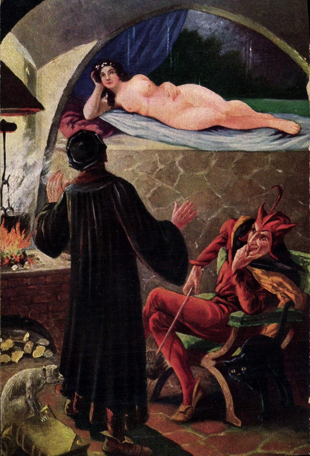Faust et Mephistophélès — scène de la légende — SVD, n° 464