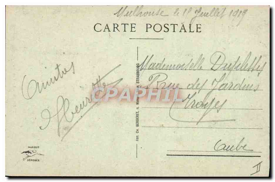 Mulhouse - La Tour du Diable — éditeur CH. Bergeret, n°17 — Rückseite