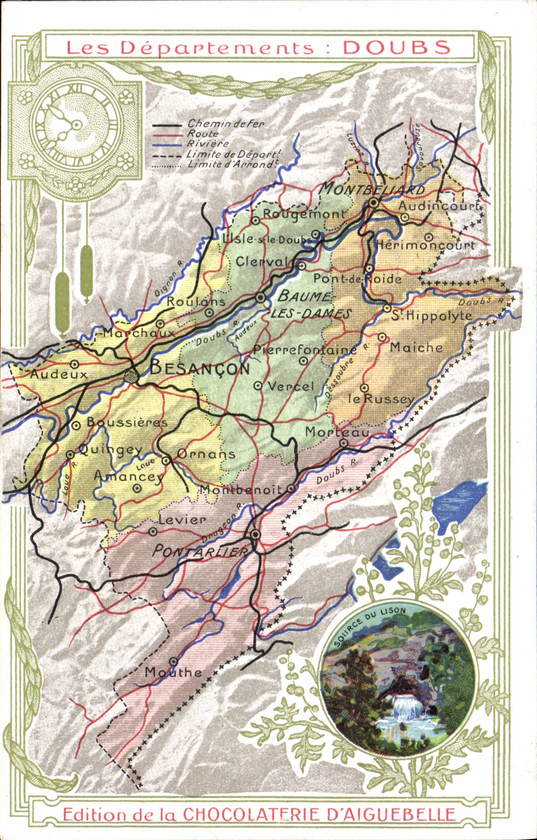 Les Départements : DOUBS — Édition de la CHOCOLATERIE D'AIGUEBELLE