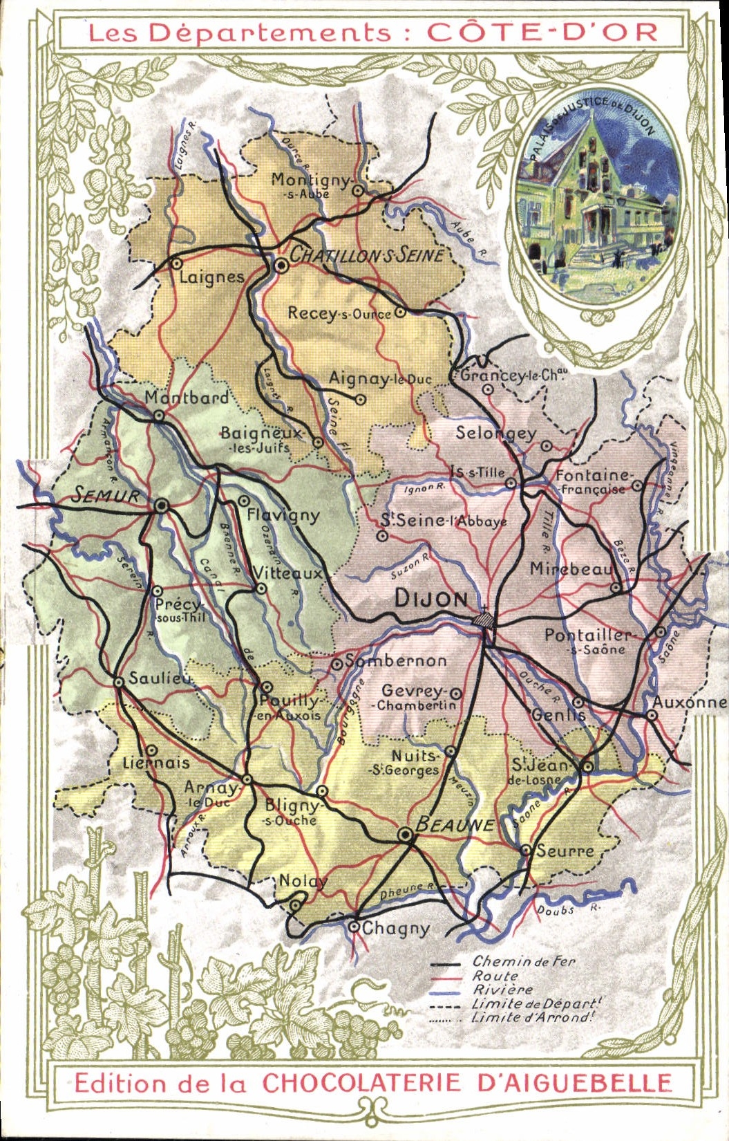 Côte-d'Or — Carte des Départements — Édition de la Chocolaterie d'Aiguebelle