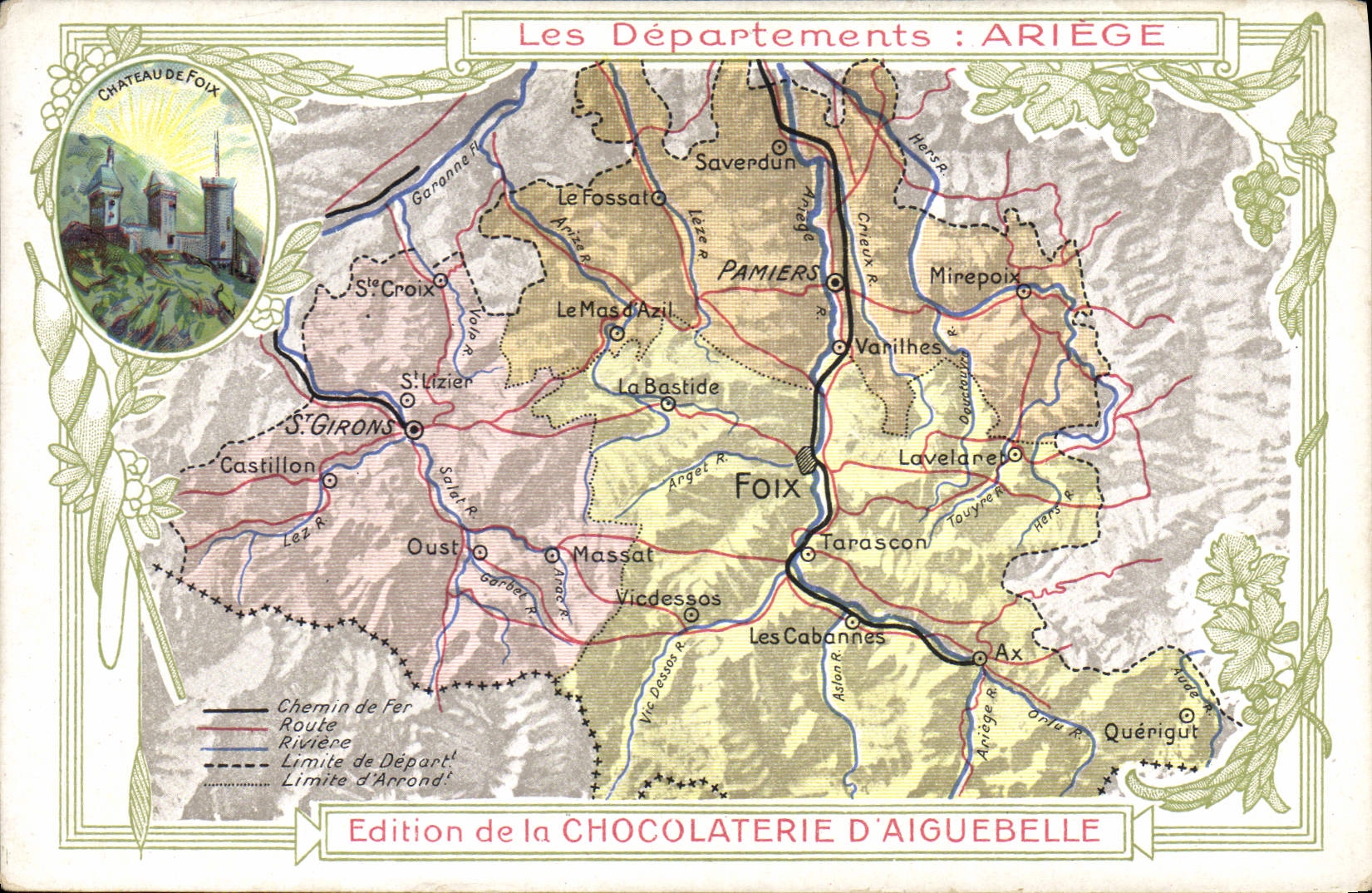 Les Départements : ARIÈGE — Édition de la CHOCOLATERIE D'AIGUEBELLE