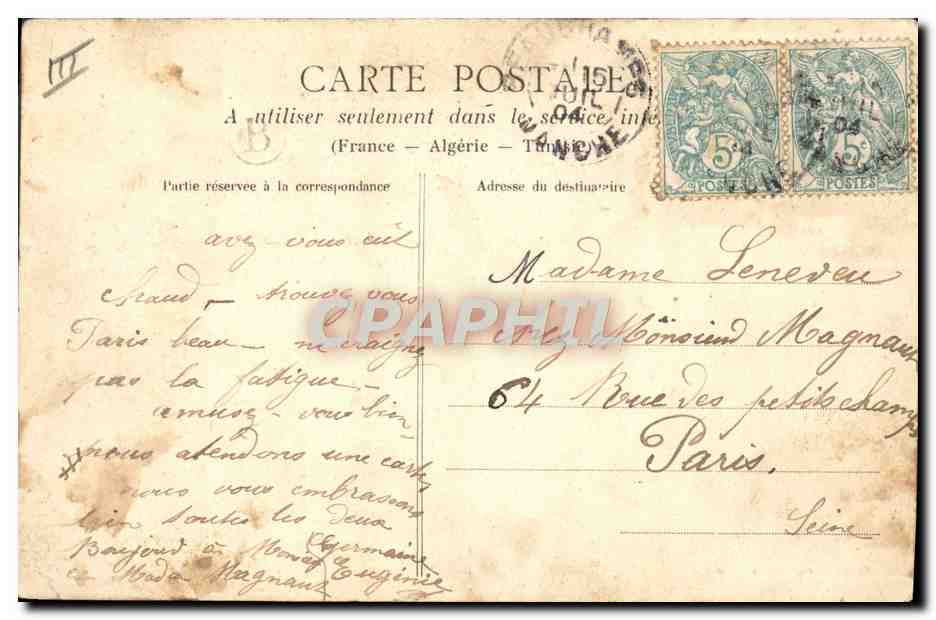 CPA Folklore La fete de Grand Mere — Verso