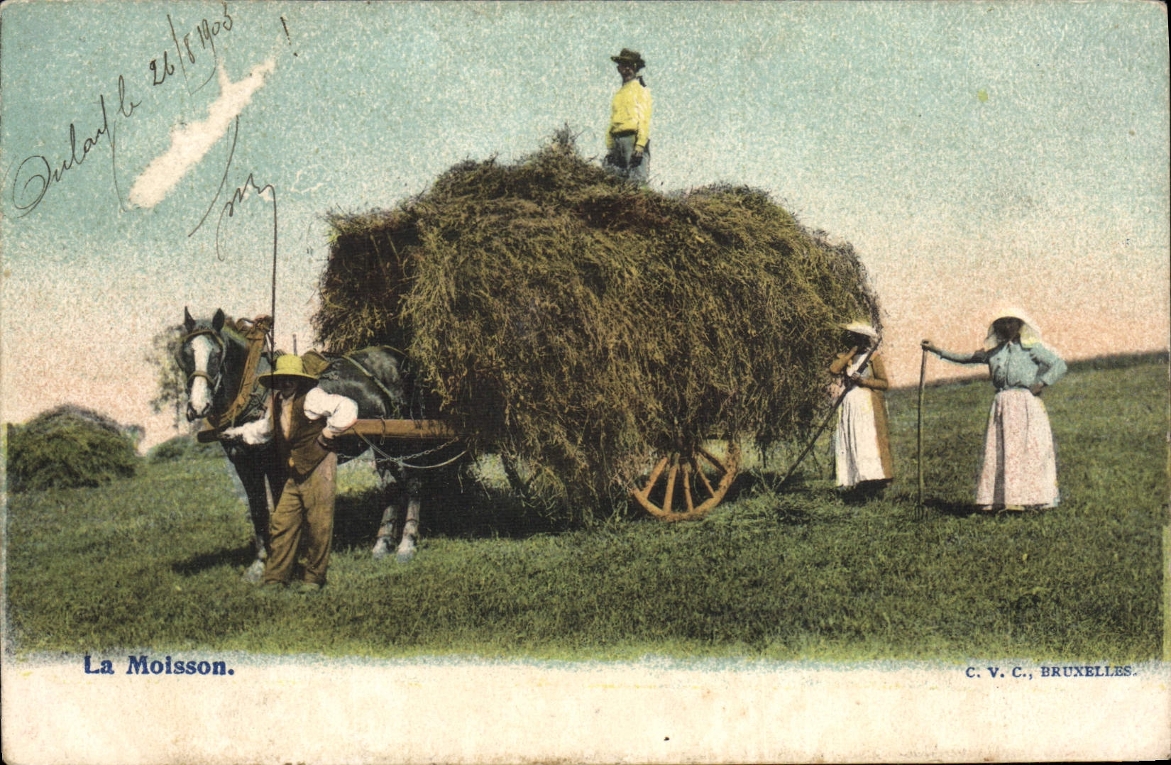 La Moisson — scène de récolte à Dourday — C.V.C., Bruxelles
