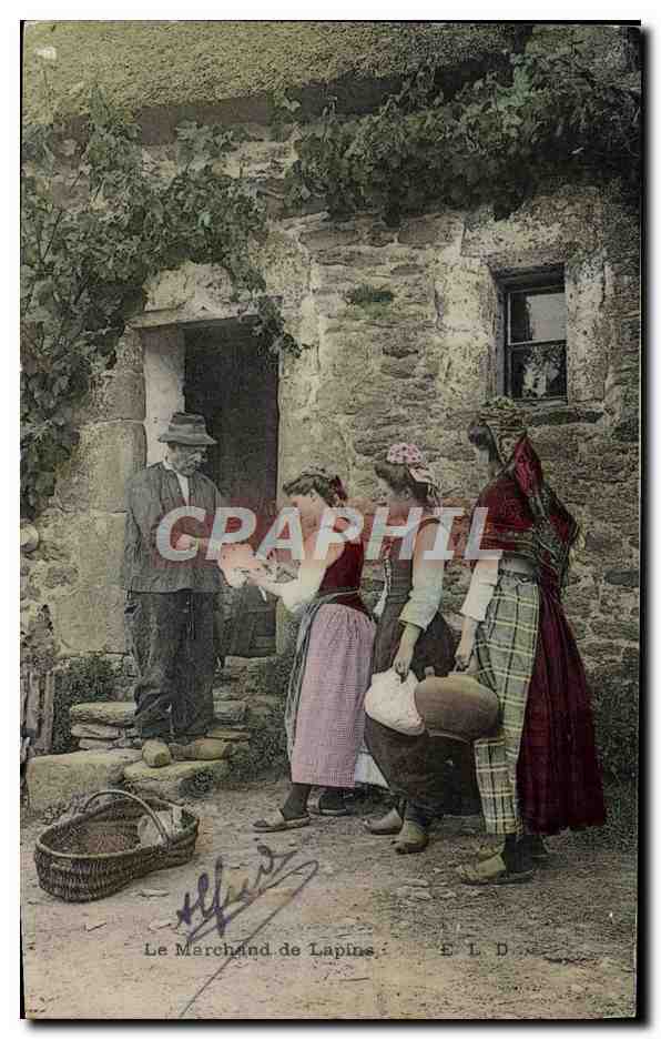 CPA Folklore Le marchand de lapins