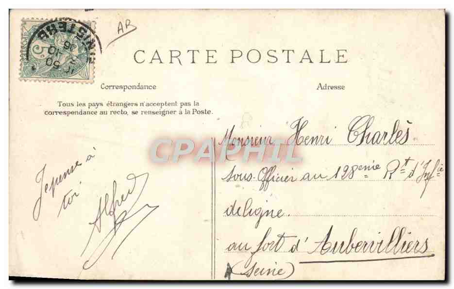 CPA Folklore Le marchand de lapins — Verso