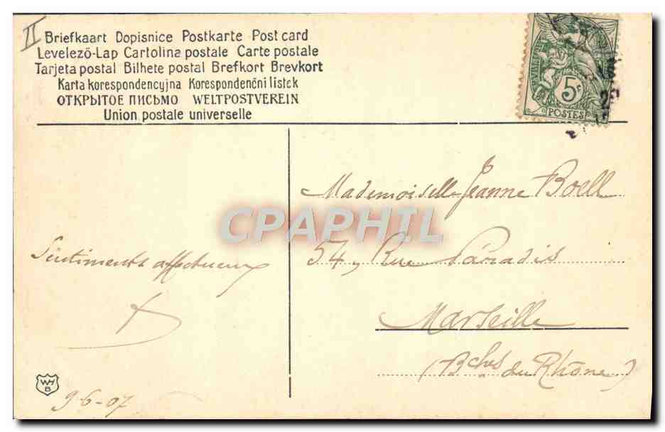CPA Folklore Labour Cheval — Rückseite