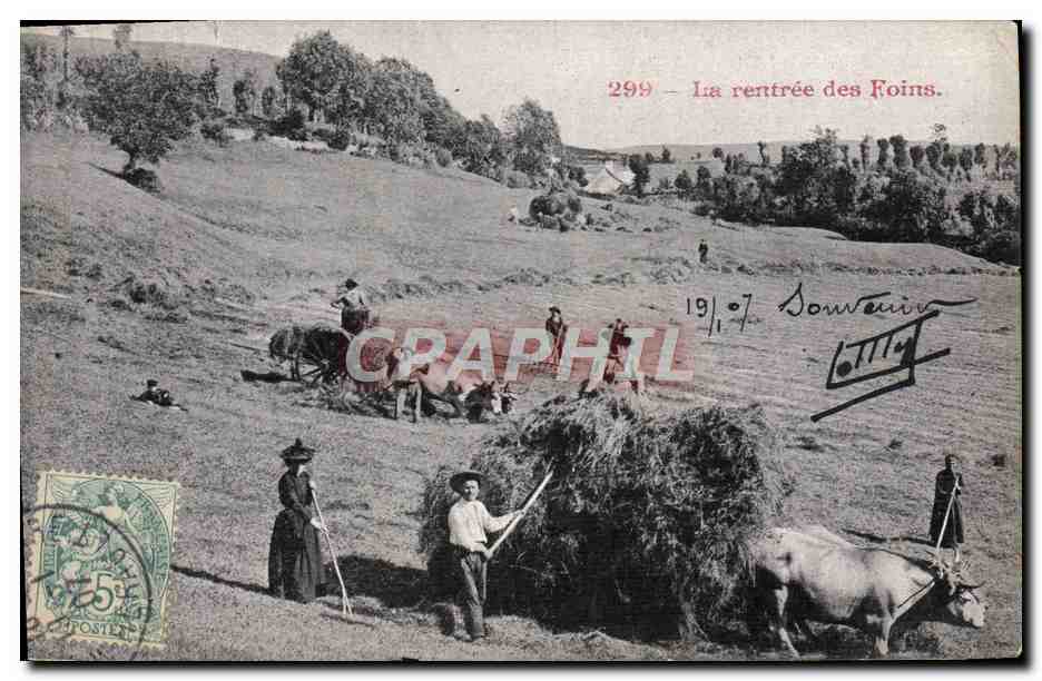 CPA Folklore la rentree des foins
