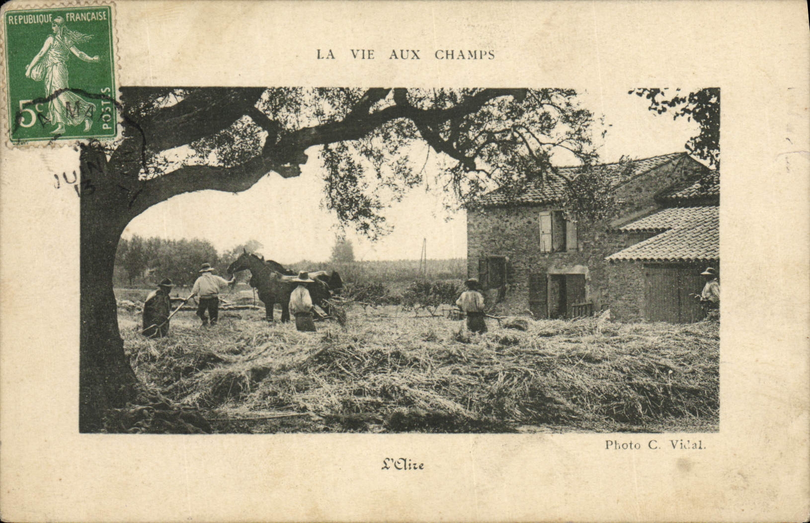 CPA Folklore La vie aux champs L'aire Cheval 