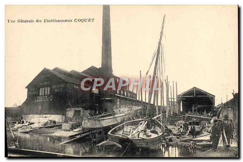 Vue Générale des Etablissements COQUET — usines et chantier naval — L. COQUET & Cie