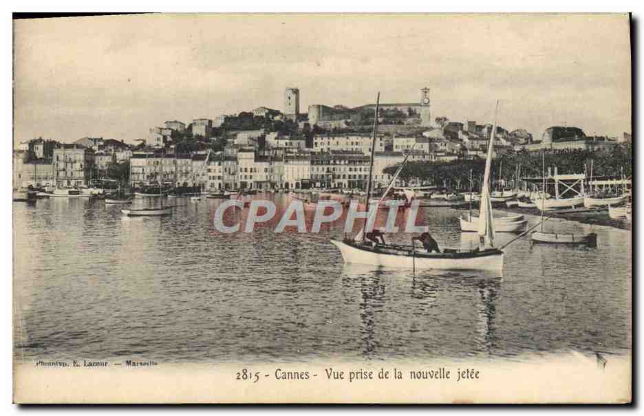 Cannes - Vue prise de la nouvelle jetée — Phototyp. E. Lacombe — Marseille, n° 2815