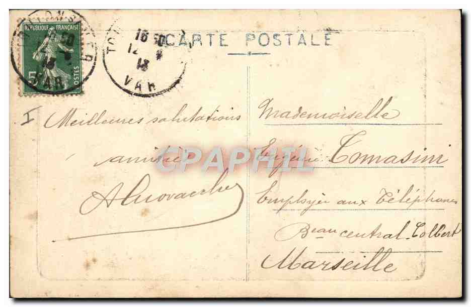 Toulon — Mourillon — Le Bord de la Mer et la Mitre — F.F. n°74 — Reverso