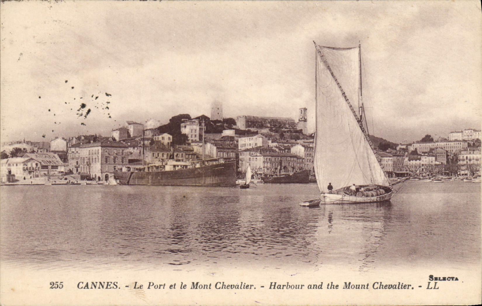 CANNES. - Le Port et le Mont Chevalier. - SELECTA LL n°255