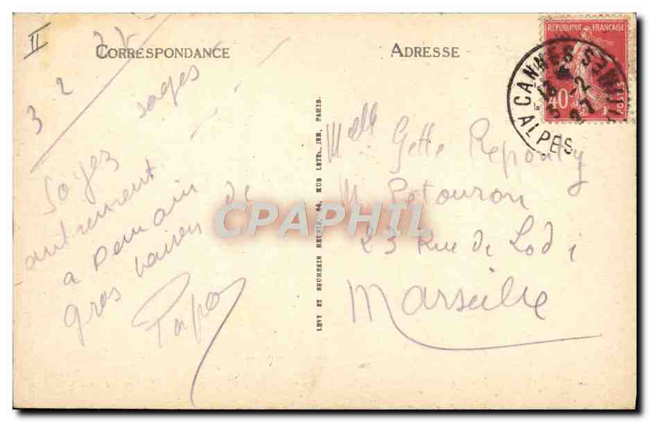 CANNES. - Le Port et le Mont Chevalier. - SELECTA LL n°255 — Reverso