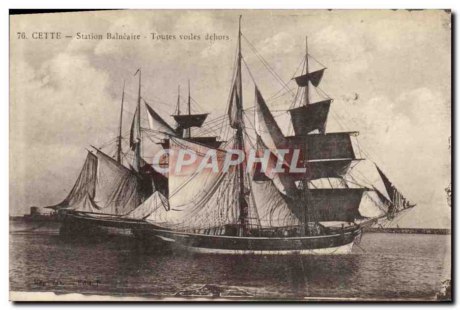 CPA Bateau Cette Station balneaire Toutes voiles dehors