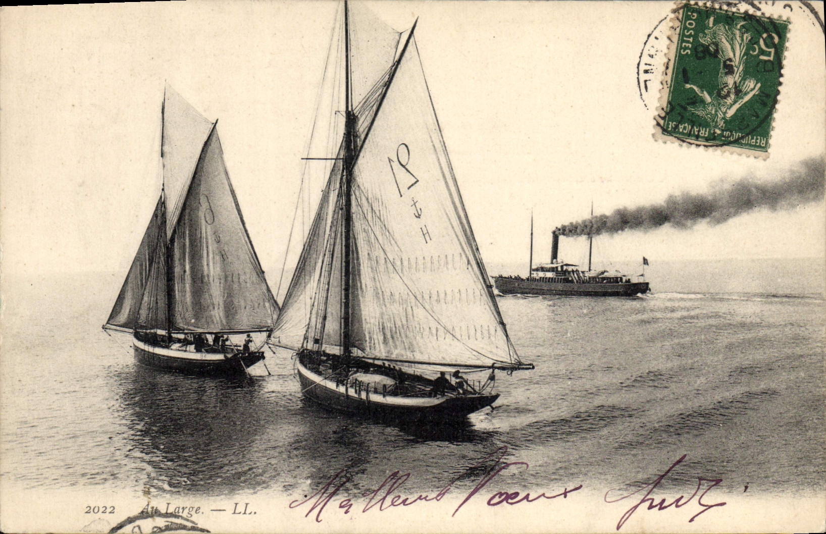 CPA Bateau Au large