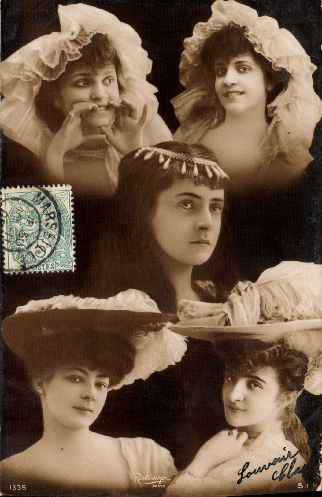 Cinq femmes en chapeaux — Paul Lumer Paris — n° 1335