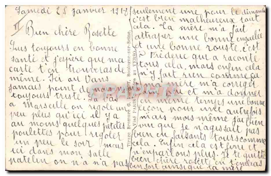 Soldat et femme au lit — caricature militaire — E.M. 201 — Reverso