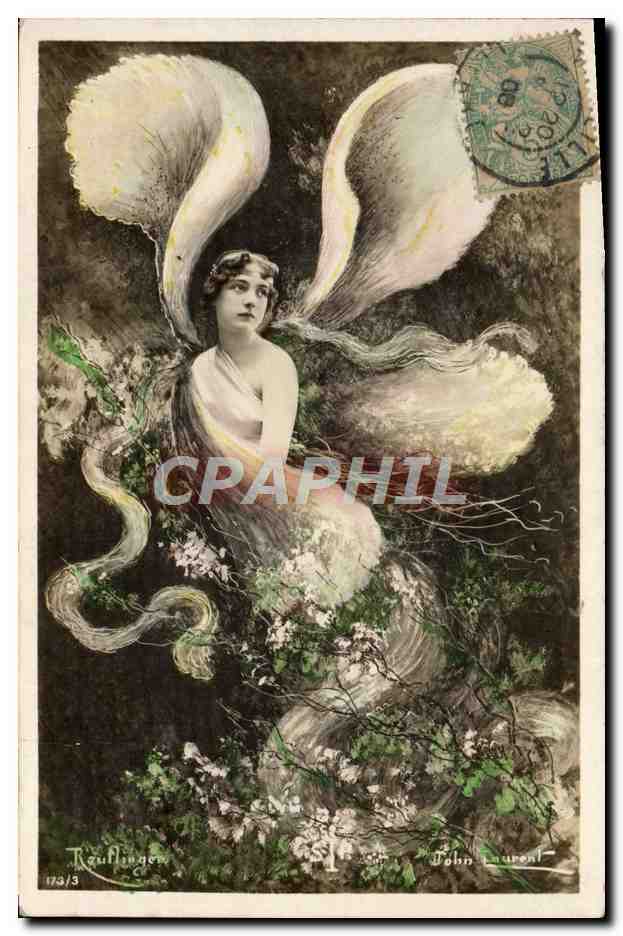Hada con alas de ángel — ilustración artística — editor John Laurent, n° 173/3