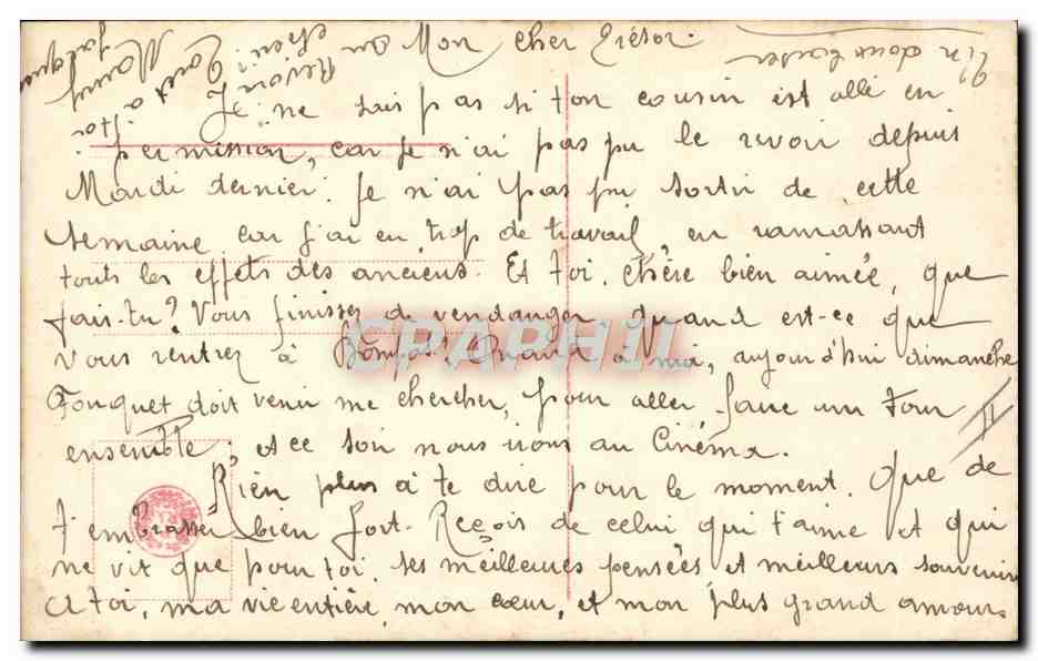CPA Fantaisie Femme Homme le reve — Rückseite