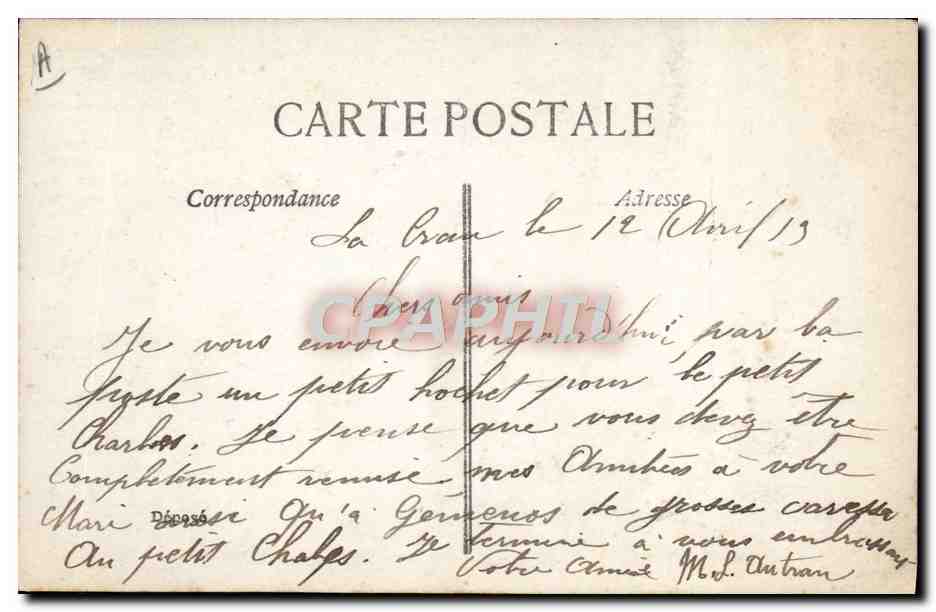 CPA Fantaisie Enfant Bebe Telegramme — Verso