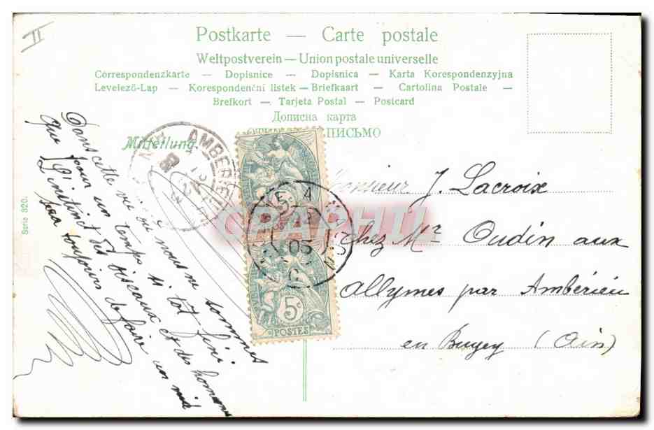 Enfants et papillons — illustration fantastique — Union postale universelle — Reverso