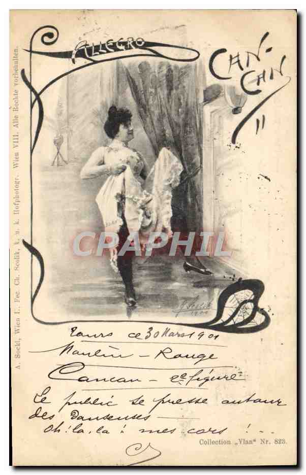 CPA Folklore Allegro Paris Moulin Rouge Danse Can Can