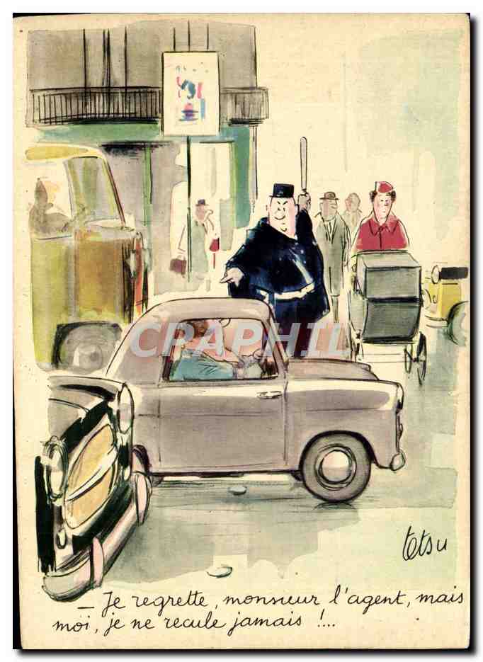 Voiture — scène de rue avec agent de police — par Tetsu, n° 45