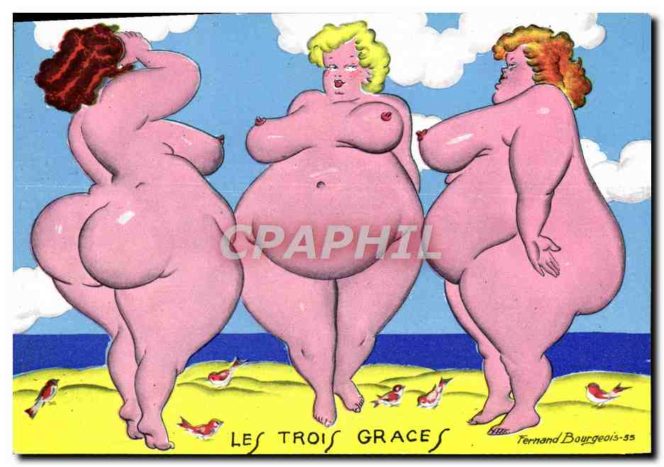 CPA Humour Les Trois Graces Femmes fortes