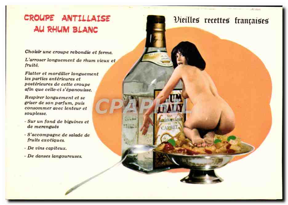 CPA Humour Croupe antillaise au Rhum Blanc Erotique