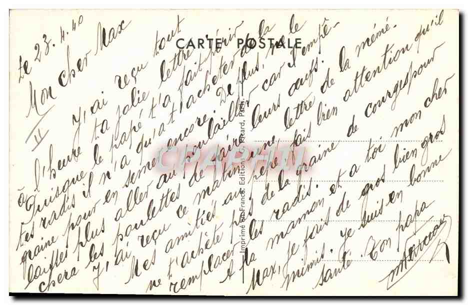 Cuisine — scène humoristique avec deux hommes — Jean Cheval — Verso