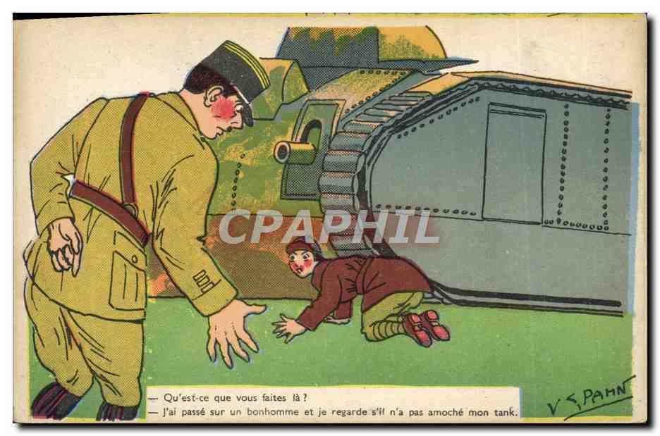Soldat et enfant près d'un tank — V.S. PAHN — Série C.C. 605