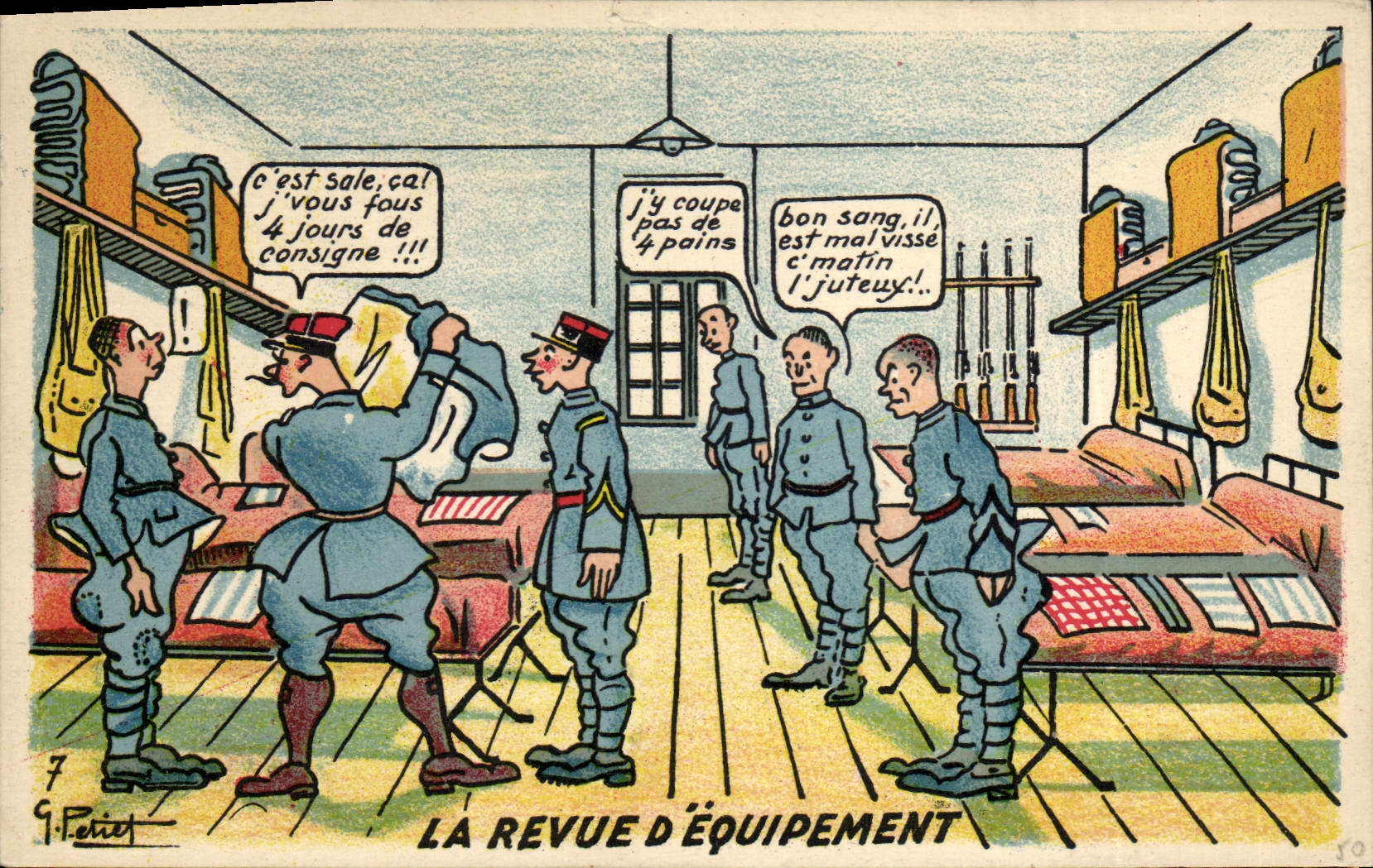 La Revue d'Équipement — caricature militaire — G. Petit, n°7