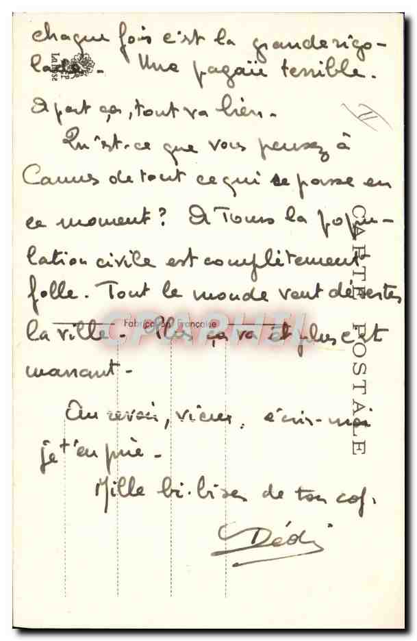 Soldats et officier — caricature de Jean Cheval — éditeur non visible — Verso