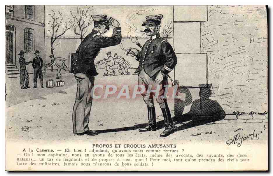 Scène militaire à la caserne — Propos et croquis amusants — Éditeur Combreaux-Macon