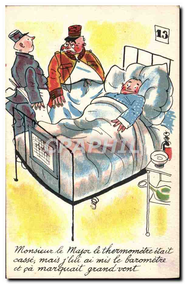 CPA Militaria Thermometre Docteur