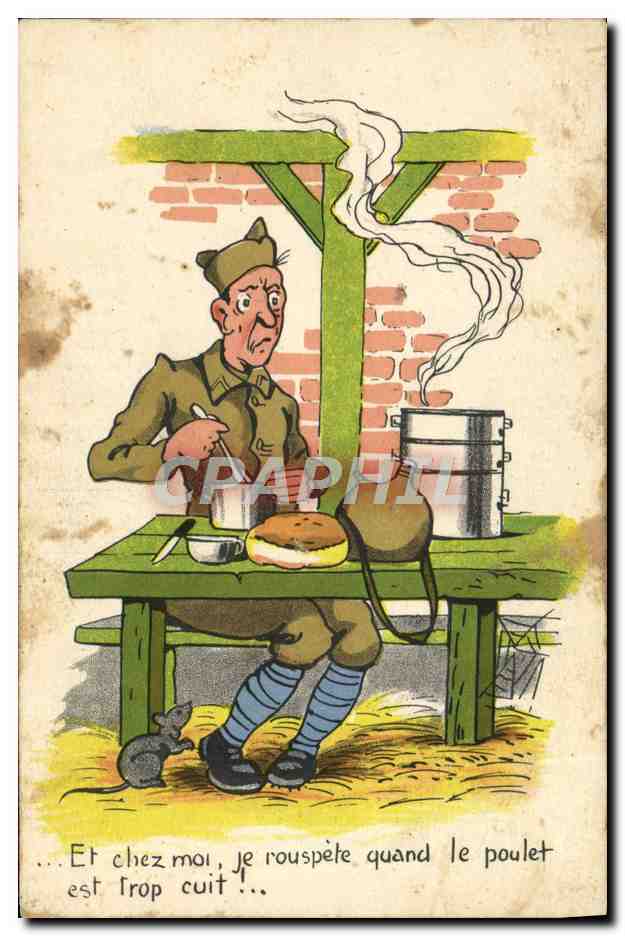 CPA Militaria Le poulet 