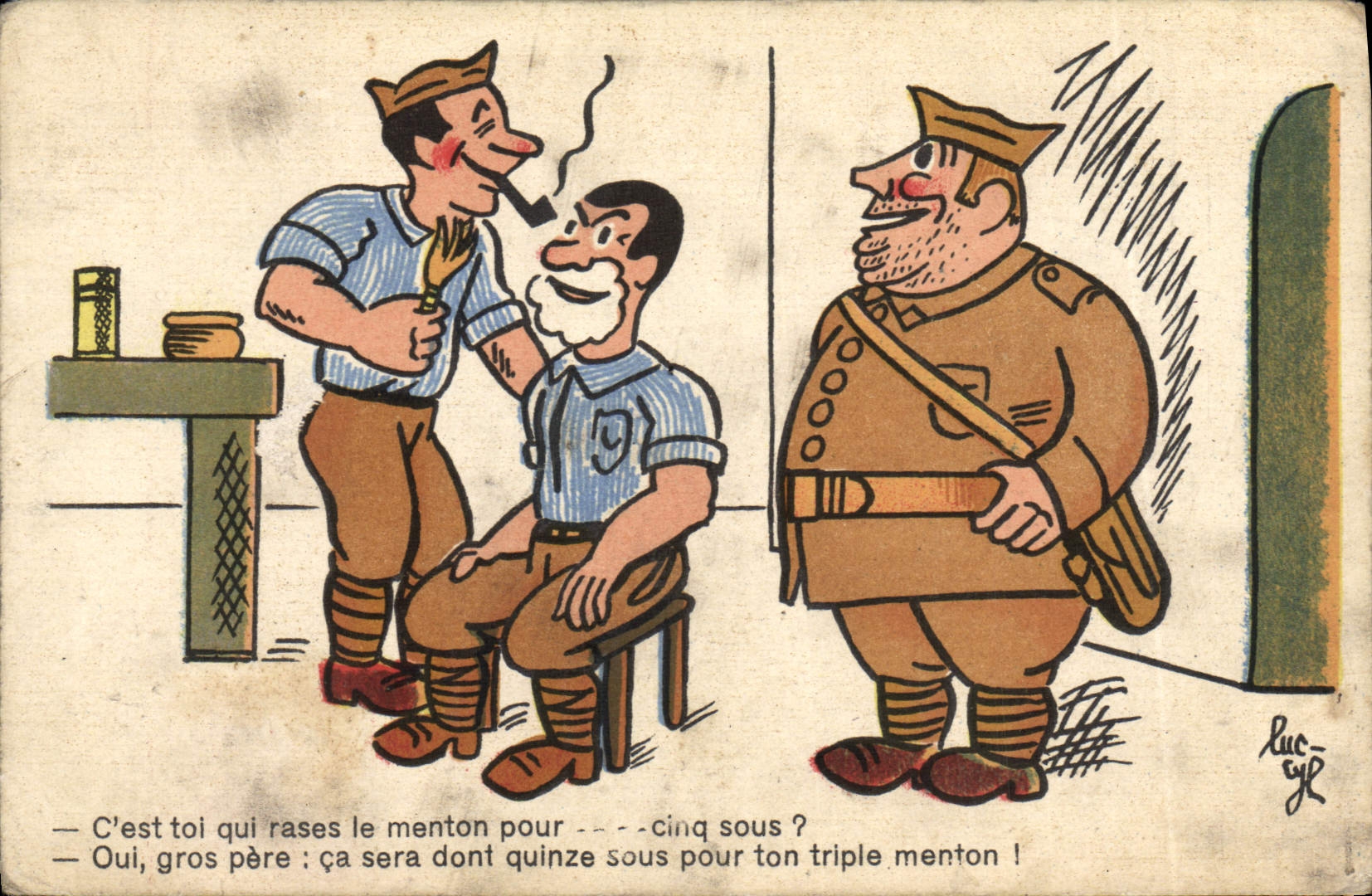 CPA Militaria Barbier
