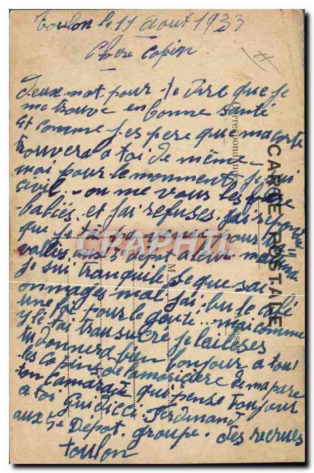 Nos marins (à bord) — L'heure de la soupe — A. P. Jarry — n° 1517 — Reverso