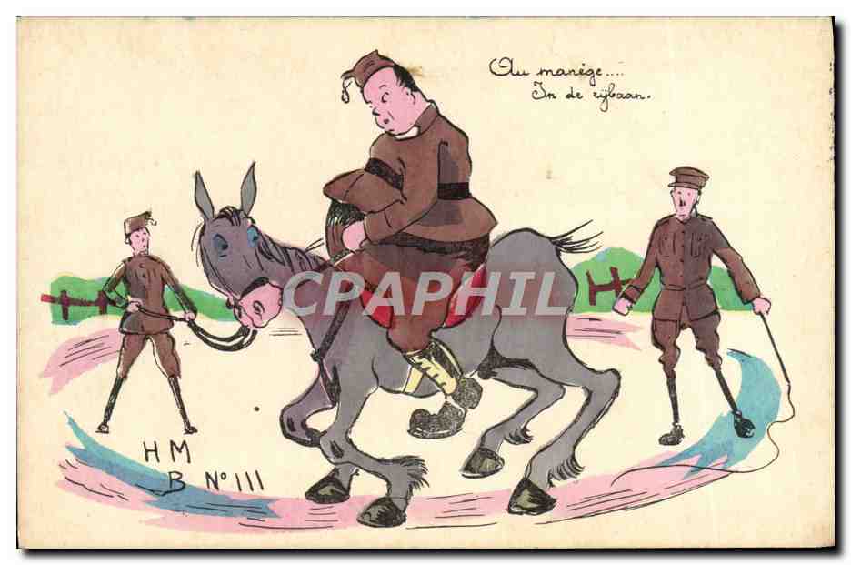 Au manège... — Humour militaire — HM B N° III