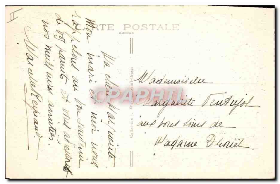 CPA Folklore Bretagne Petits bretons de Saint Herbot  — Verso