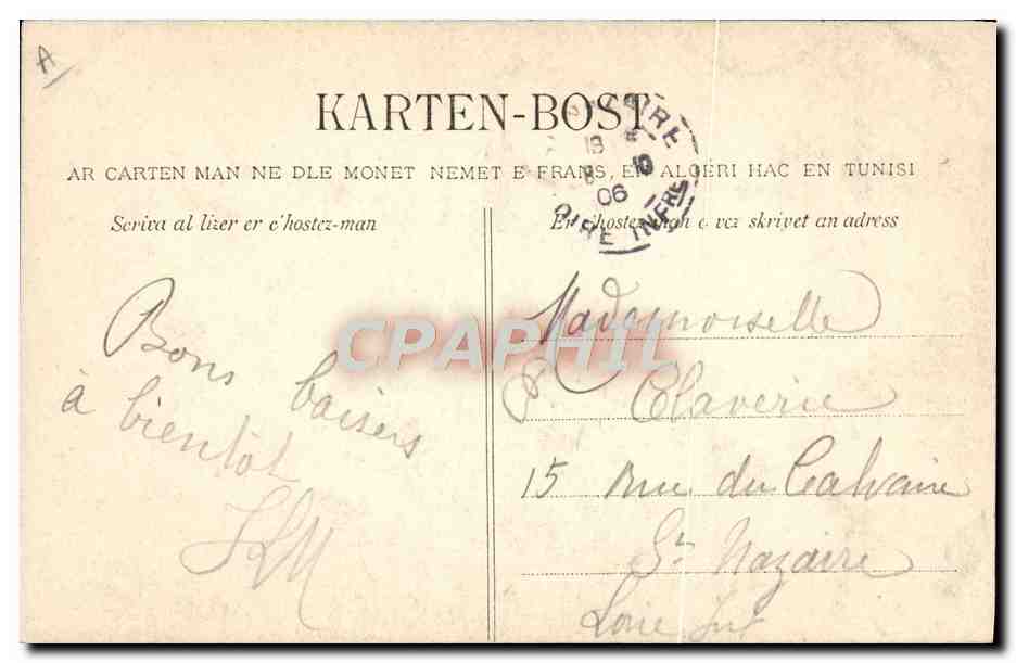 CPA Folklore L'amour en Bretagne Le retour au logis La reception maternelle  — Verso