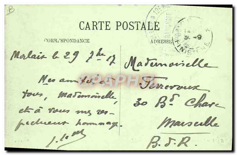 CPA Folklore Une noce en Bretagne Les invites Mariage — Verso