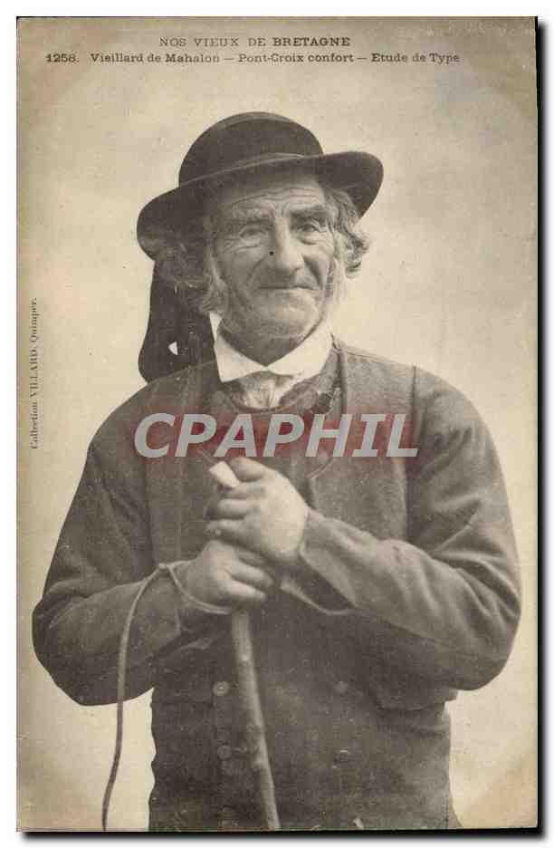 Vieux de Bretagne — Vieillard de Mahalon — Pont-Croix — Étude de Type — Collection VILLARD, Quimper