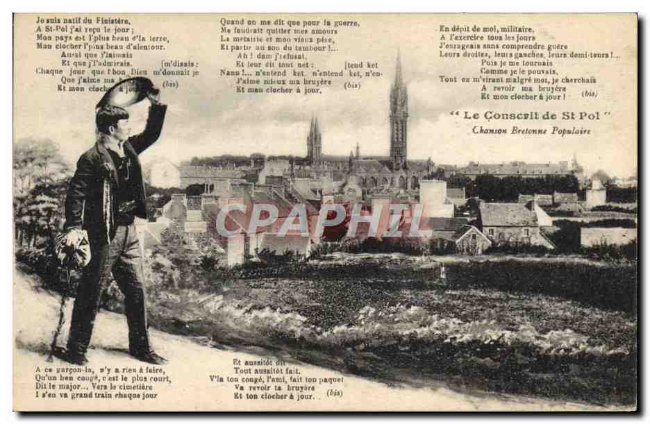 CPA Folklore Le conscrit de St Pol Bretagne 
