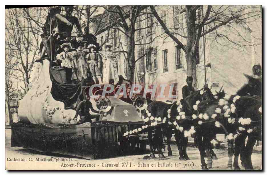 CPA Aix en Provence Carnaval Satan en ballade diable