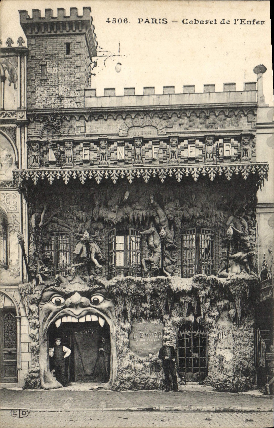 Paris – Cabaret de l'Enfer – Éditeur E.D. n°4506 - Anverso