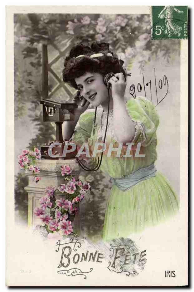 Femme au téléphone — Bonne Fête — Iris